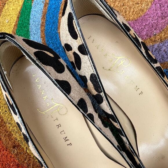 Ivanka Trump Janie Pump Heels Womens Size 6.5 Brown Leopard Fur Animal Print - Picture 6 of 9